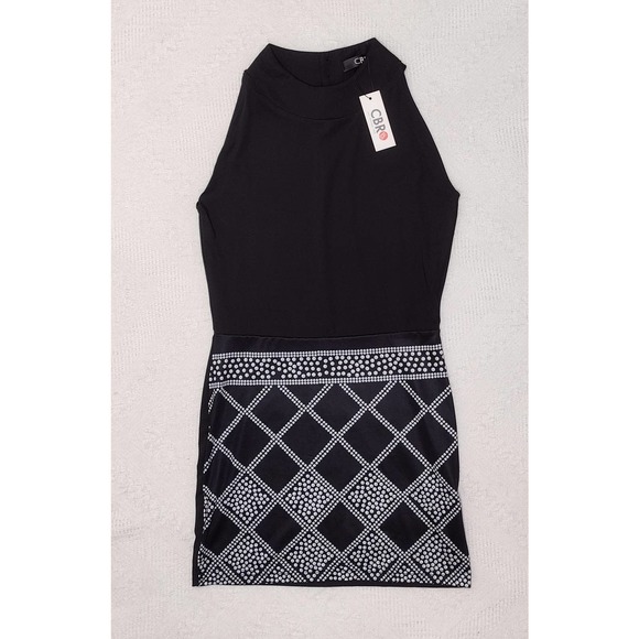 CBR medium black dress womens medium cotton polyester thigh length sleeveless - Picture 1 of 9